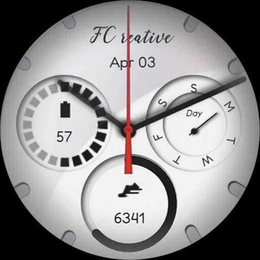 White Chrono Watch Face